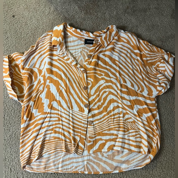 Mink Pink striped collared crop top - Picture 3 of 4